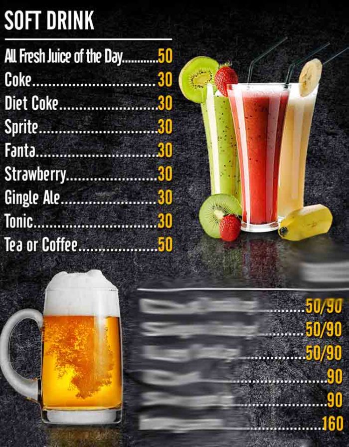 Drink Menu Restaurant Bar Graphic Design Cover Printing Service
