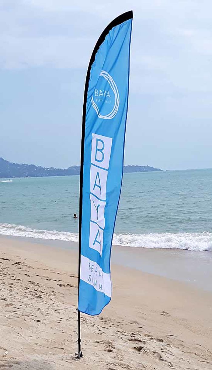 convexe beach flag in lamai beach, koh samui island of Thailand