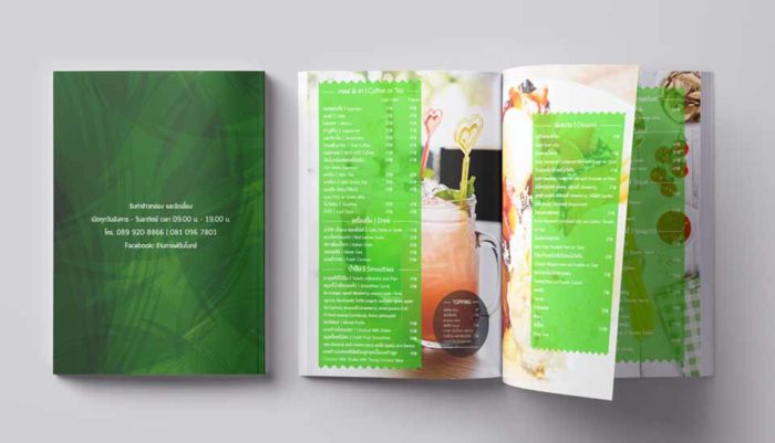 Food and Drink Menu Book Design printing by Chameleon Production Koh Samui Thailand