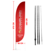 feather beach flag convex edge red model 470cm with carbon fiber pole