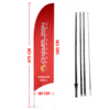 Flying banner concave shark 470cm red with carbon fiber pole