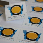 Meals on wheels sticker printing. Sticker is die cut and lay top of of ark