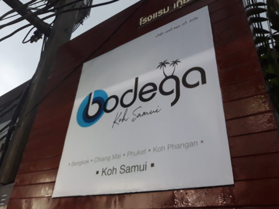 high quality offset Acrylic sign in Bodega hotel in KOh Samui