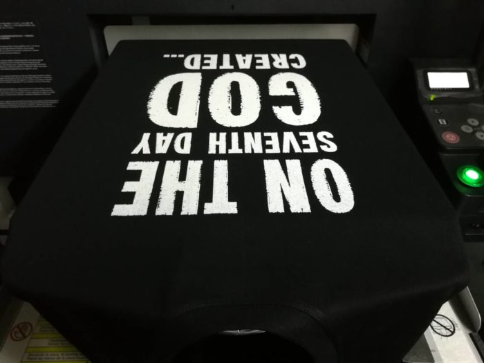 shirt going inside in digital printing machine